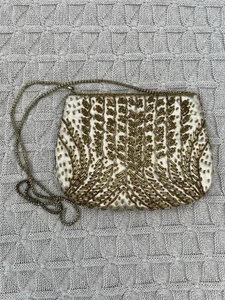 Bolso sin asas vintage La Regale con cuentas bolso de noche con correa de cadena dorada - Imagen 1 de 11