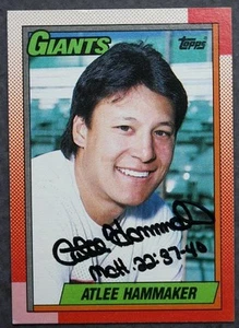 San Francisco Giants Atlee Hammaker signed autograph 1990 Topps Baseball card -- - Picture 1 of 1