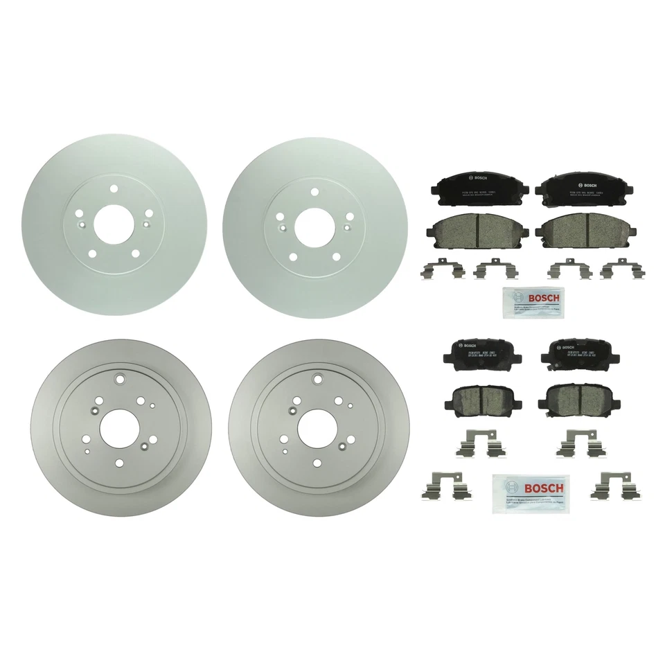 Kit de frenos delanteros Bosch de 299 mm y traseros de 313 mm pastillas de rotores de disco para Acura MDX 3,5 AT Foto 1 de 1