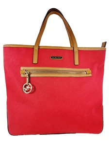 Michael Kors 38S7XKPT7C Canvas XL Tote / Bag with Leather Trim in a Red-Orange - Picture 1 of 13