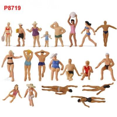 40pcs Model HO Scale 1:87 Seaside Visitors Swimmers 20 Different Poses - Image 1 of 4