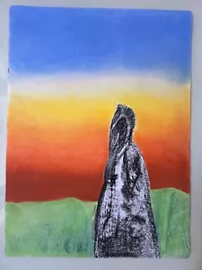 Paesaggio con forma pastello dell'artista outsider Christabel Christo - Foto 1 di 2