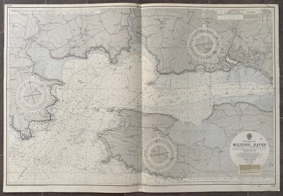 1957 (1960) Antique Map; Admiralty Chart 327, Milford Haven , Wales - Image 1 of 4