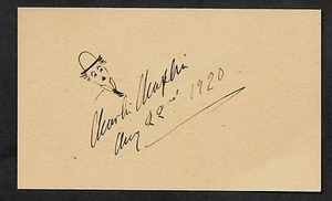 Charlie Chaplin Autograph Reprint On Genuine Original Period 1920s 3x5 Card - Picture 1 of 1