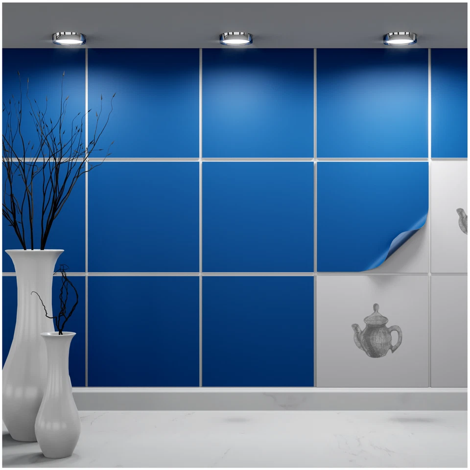FoLIESEN Fliesenaufkleber für Küche und Bad - Fliesenfolie Enzianblau - Bild 1 von 1