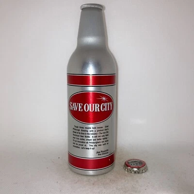 Iron City "Save Our City" aluminum beer bottle/can/cabottle, includes cap - Imagem 1 de 4