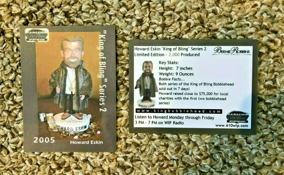 Tarjeta de novato Howard Eskin 2005 King of Bling edición limitada 1/2000 Foto 1 de 1