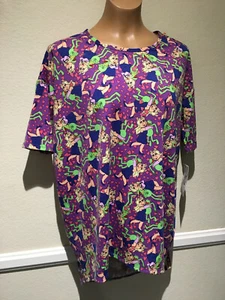 LuLaRoe Irma Disney Kermit Miss Piggy Hearts - Purple - Sz XS - NEW - Picture 1 of 11