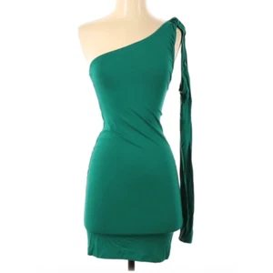 Asos grün One Shoulder Langarm sexy figurbetontes Kleid Damengröße 2 - Bild 1 von 2