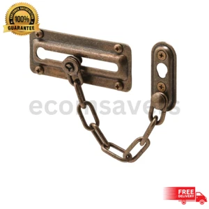 Antique Brass Door Chain Guard - Welded Steel Bolt Lock for Home Security NEW - Picture 1 of 2