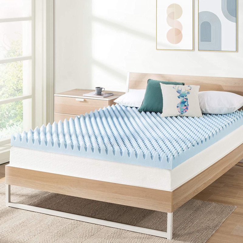 Online Sale Best Price Mattress 4 Inch Egg Crate Memory Foam Mattress Topper with Cooling
