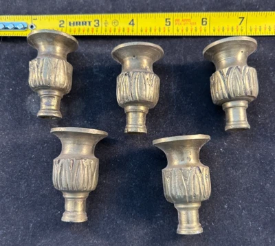 lot of 5 vintage 1960s brass chandelier parts Made In Spain - Image 1 of 4