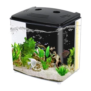 Aquarium Fish Tank 1.2gal Small Betta Tank Starter Kit with LED Light and Filter - Picture 1 of 6
