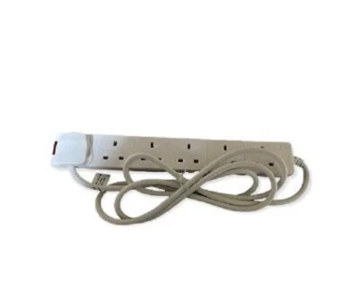 6 Way 2 Meter Cable Masterplug Electric Extension Lead 6 Gang UK Plug Neon Light - Image 1 of 3