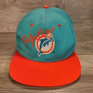 Cappello Snapback Vintage Miami Dolphins Team NFL (colore sbiadito) effetto invecchiato SENZA ETICHETTA - Foto 1 di 7