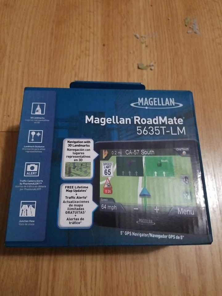 Magellan Roadmate 5635T-LM GPS Navigation Unit, Black 3D Landmarks NIB - Image 1 of 2