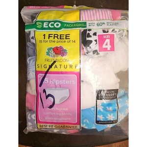 Fruit of the Loom Girls Size 4 Underwear Hipsters 13 pack * Missing 2 - Picture 1 of 7