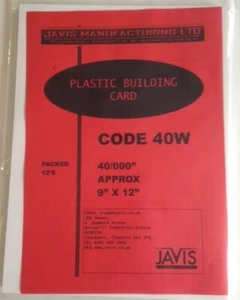 Javis 40W 1 x 1mm (0.040 ") X 228mm x 305mm Blanc Plastique Bâtiment Carte 2nd - Picture 1 of 11