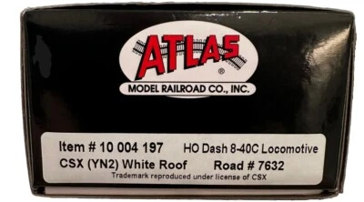 Atlas Master Gold Series HO CSX GE Dash 8-40C #7632 YN2 (White Roof) - Image 1 of 3