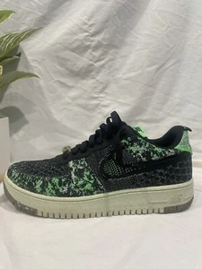 Nike Air Force 1 Low Crater Flyknit NN Black Scream Green DM0590-002 sz 10 Men's - Picture 1 of 9