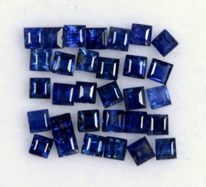 2.75 Cts Natural Blue Sapphire Square Cut 1.80 mm Lot 50 Pcs Loose Gemstones - Picture 1 of 3