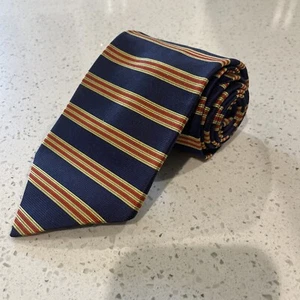 Brooks Brothers Makers Yellow/ Blue/ Red  Striped Neck Tie Men's NWT - Picture 1 of 4