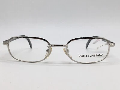 Dolce Gabbana Monturas Anteojos Mujer Hombre Pequeño Plateado Cromo Rectángulo 331 753 Foto 1 de 4