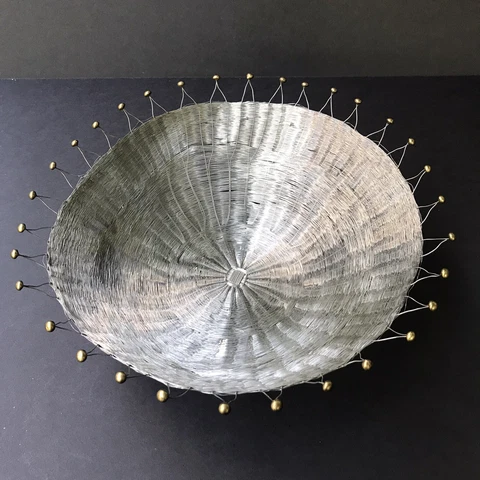 Early Michael Aram “Splash” Woven Aluminum Wire Basket/Bowl Cover