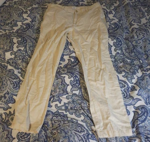 Gap Womens Girlfriend Chino Pants Sz 6 Cream Linen Blend 31x27 Capri Short - Picture 1 of 13