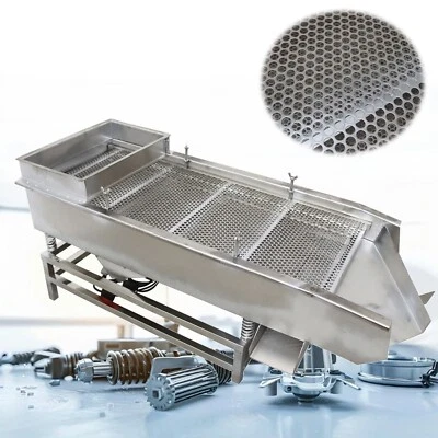 EFFLUVIALTECH Double Layer Linear Vibrating Screen Sieve Screen Machine 10mm& 5mm Sifter