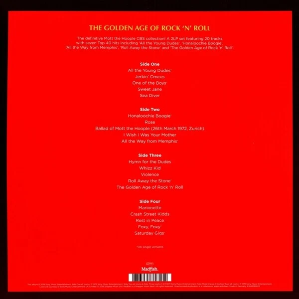 MOTT THE HOOPLE - THE GOLDEN AGE OF ROCK'N ROLL  2 VINYL LP NEW! - Image 1 of 1