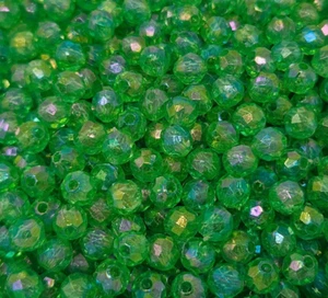 1.000 Stck. 6 mm Irisierend Grün AB Rund Kristall Facettiert Kunststoff Handwerk Perlen Vintage - Bild 1 von 4