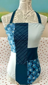 Traje de baño para mujer NANI azul floral retazos una pieza trasero agujero de llave recortado L - Imagen 1 de 7