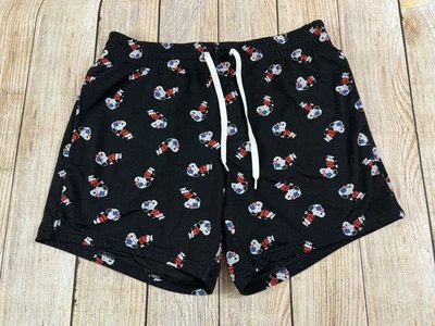 Mens American Eagle Lounge Peanuts Snoopy USA Black Athletic Shorts Size Medium - Image 1 of 4