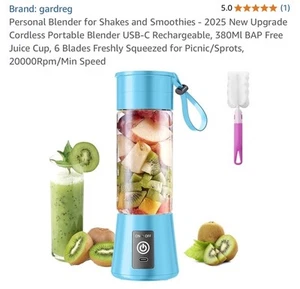 Portable Mini Electric Juicer USB Charging Smoothie Milkshake Maker Automatic - Picture 1 of 18