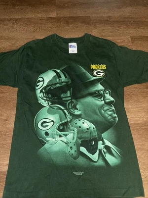 复古 1997 年绿湾包装工 Vince Lombardi 单针 T 恤 M 码 — 第 1/3 张图片