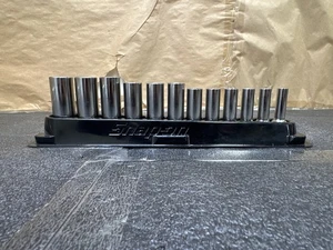 Snap On 212SFSMY 3/8" Drive 12 Pc Metric 6 Pt Deep Socket Set W/ Tra (R7A014748) - Picture 1 of 9