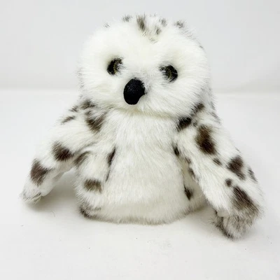 Folkmanis снежная сова ручная кукла плюшевая игрушка 8 дюймов с вращающейся головой белая пятнистая - Изображение 1 из 4