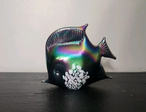 Pisapapeles/estatuilla vintage de peces de vidrio de estudio de arte iridiscente - Pelé's Hawaii - Imagen 1 de 6