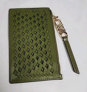 Michael Kors Empire Small Woven Leather Card Case - White $98 retail New w Tags - Picture 1 of 2