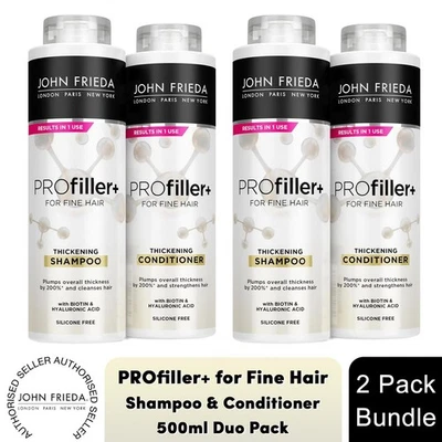 John Frieda Pro Filler+ For Fine Hair Duo Pack 2x Shampoo & 2xConditioner, 500ml