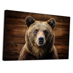 Rustic Wall Art for Living Room Pictures Wall Decor Farmhouse 36L" x 24W" Bear - Picture 1 of 7