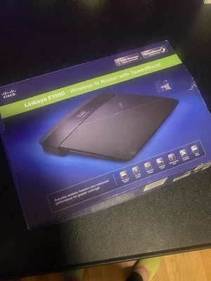 Cisco Linksys E1550 Wireless-N Router With Speedboost WiFi Open Box Internet - Image 1 of 4