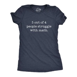Camiseta escolar nerd divertida para mujer 5 de cada 4 personas luchan con matemáticas - Imagen 1 de 7