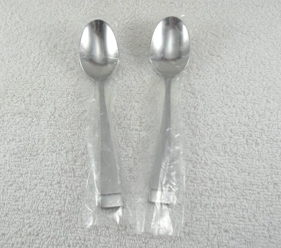 Mercer Frosted Teaspoon Lot Of 2 Oneida 18/10  Stainless Flatware Vietnam - Image 1 of 3