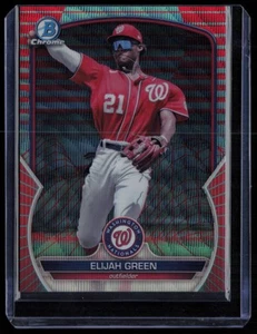 ELIJAH GREEN 2023 BOWMAN CHROME PROSPECTS RED AQUA VAPOR WAVE REFRACTOR RC 4/5 - Picture 1 of 2