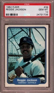 1982 Fleer # 39 Reggie Jackson ☆Hall of Fame☆ New York Yankees PSA 10 GEM-MINT - Bild 1 von 1