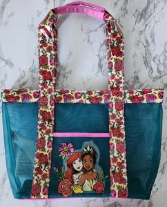 Disney Parks Ariel Tiana Bag Purse Mesh NWOT Blue Floral One Size Princess - Picture 1 of 8