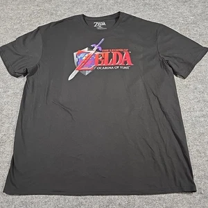 THE LEGEND OF ZELDA Nintendo Adult T-shirt OCARINA OF TIME 2XL 2021 Black - Picture 1 of 11