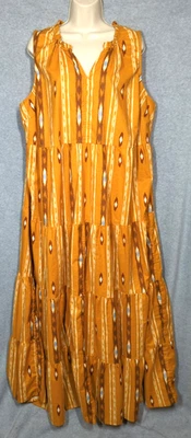 Sonoma Maxi Dress 2X Colorful Southwestern Tiered Ruffle Pockets Boho Appeal - Image 1 of 4